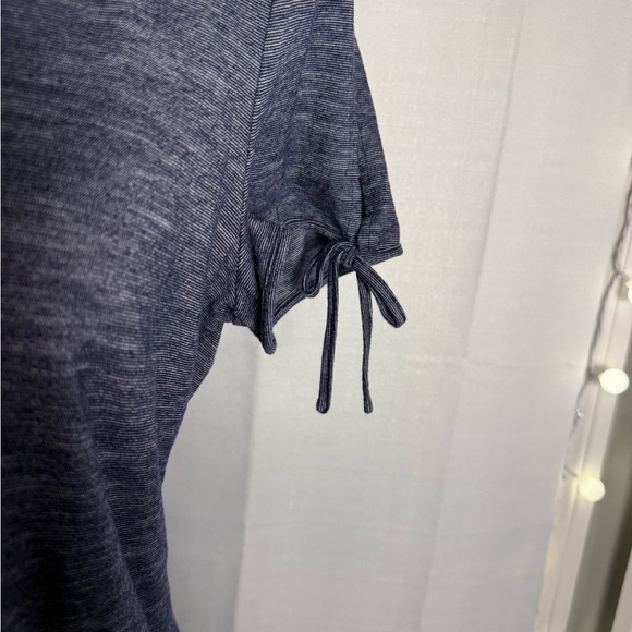 Talbots Relaxed Blue Tie Front Short Sleeve Tee - Picture 3 of 6